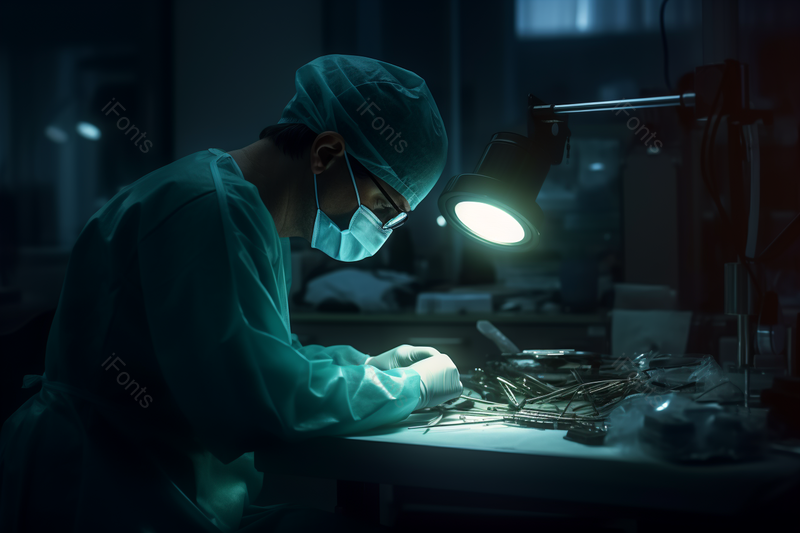 医院里使用医疗设备和照明的医护人员,高清,摄影图,摄影图片,图片大全,摄影图免费下载